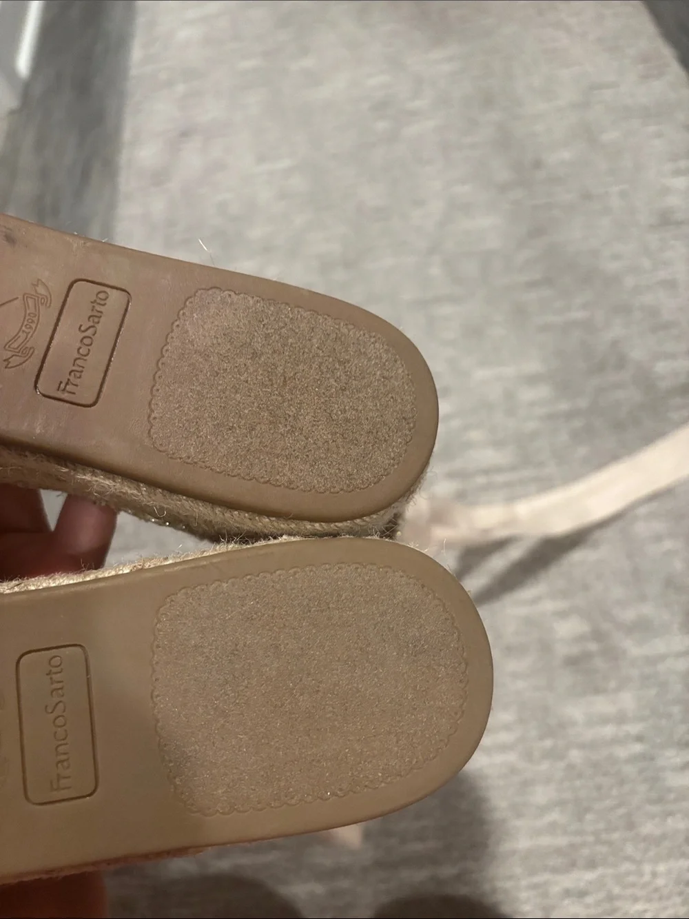 Franco sarto Woven Espadrille Lace-Up Flats in Champagne size 8 new